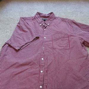 Red and white plaid Eddie Bauer button down